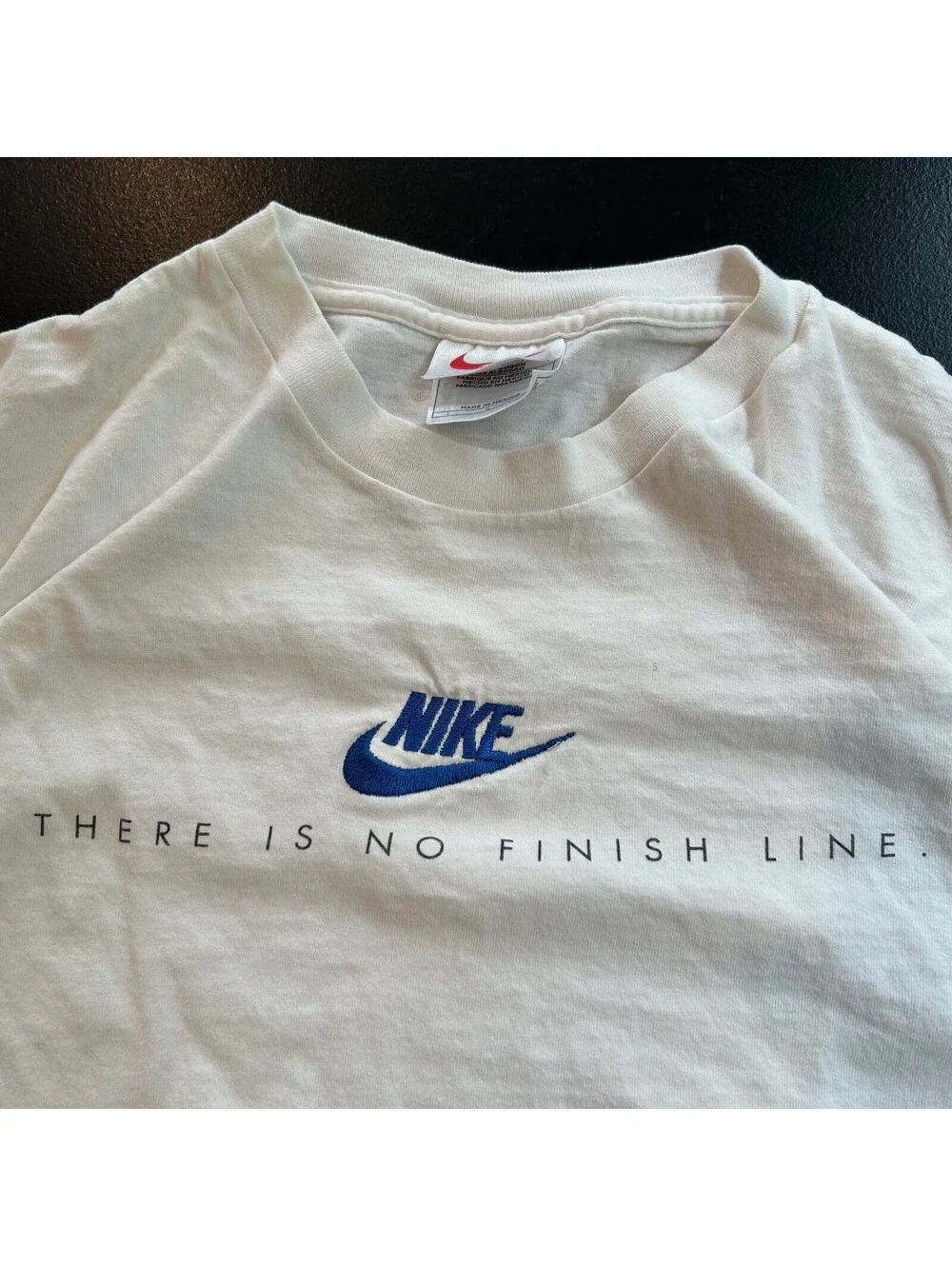 Nike White 'There Is No Finish Line' Graphic T-Shirt Large